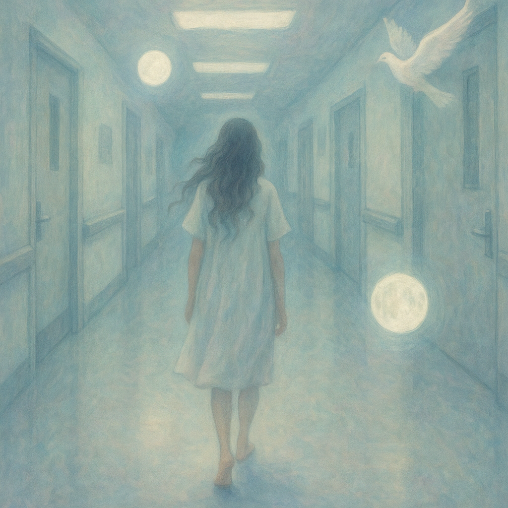 Dream of the quiet hospital corridor through a Neutral lens