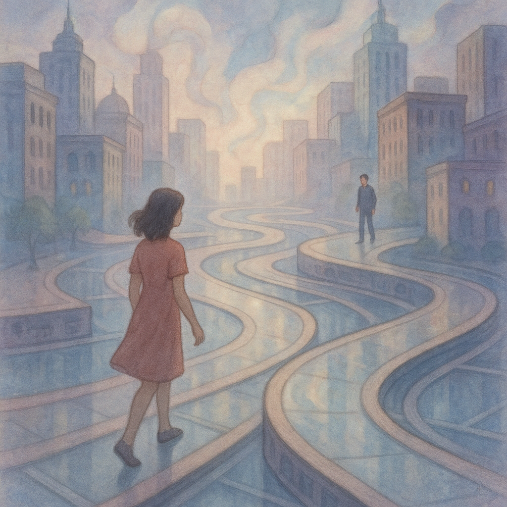 The Neutral meaning of a dream with the city with shifting streets