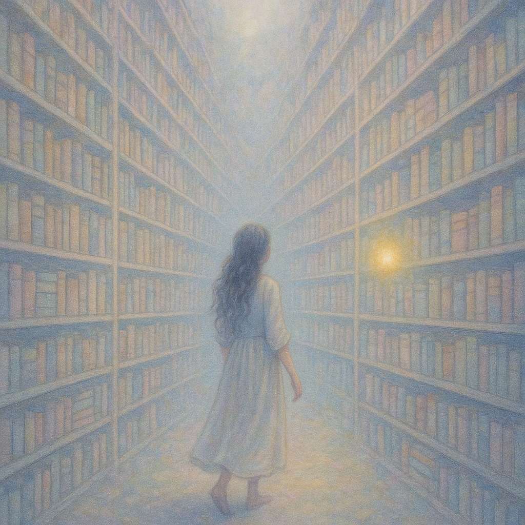 A dream of the endless library, seen from a Hindu view